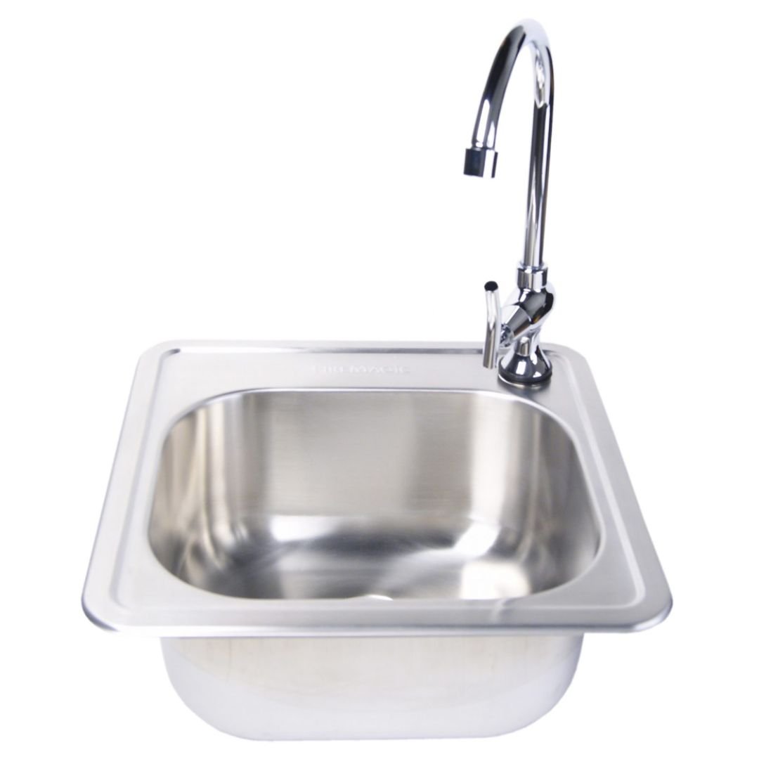 Fire Magic 15 X 15 Outdoor Rated Stainless Steel Sink With Cold Water Faucet