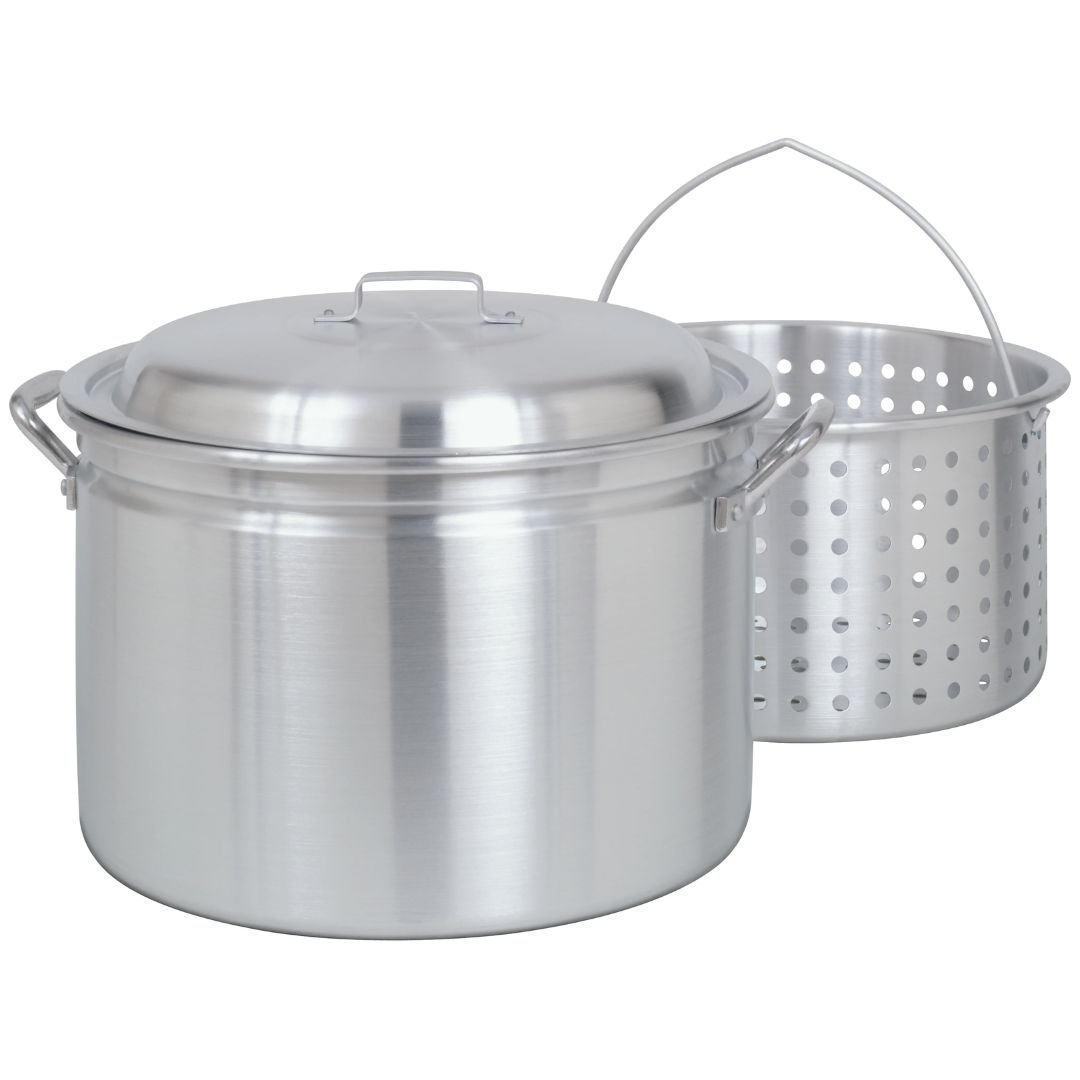 Bayou 24-qt Aluminum Stockpot with Basket ~ a handcrafted classic