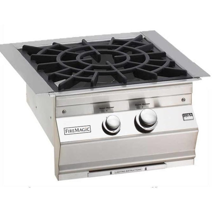 Fire Magic Aurora Built-In Gas Power Burner w/ Porcelain Coated Cast Iron Grid (or Stainless Steel Grid) - 19-7B1(2)